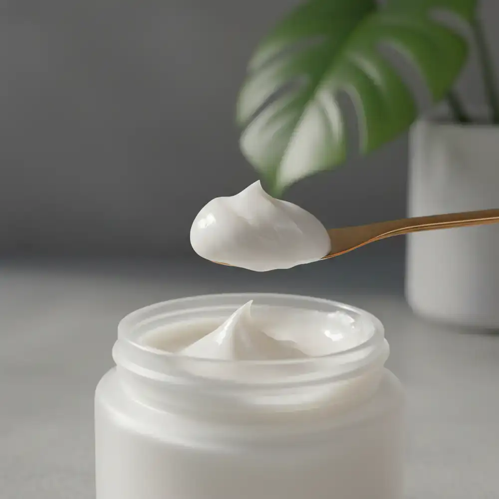 Cleansing balm being scooped