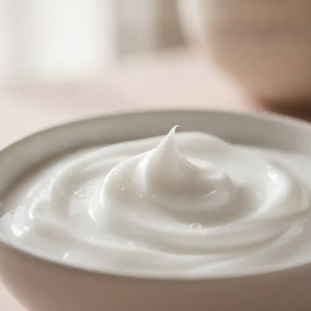 Soft soothing skincare texture close up